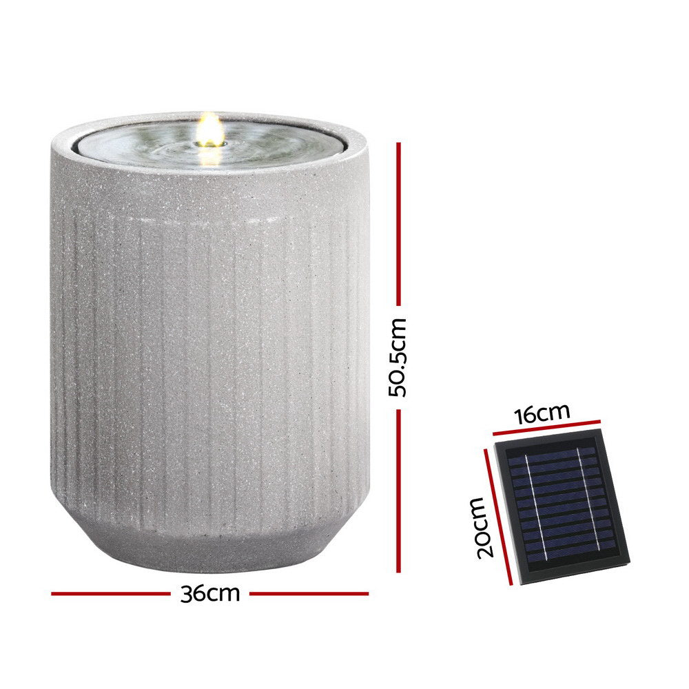 Gardeon Solar Water Fountain Outdoor Feature with LED Lights Beige