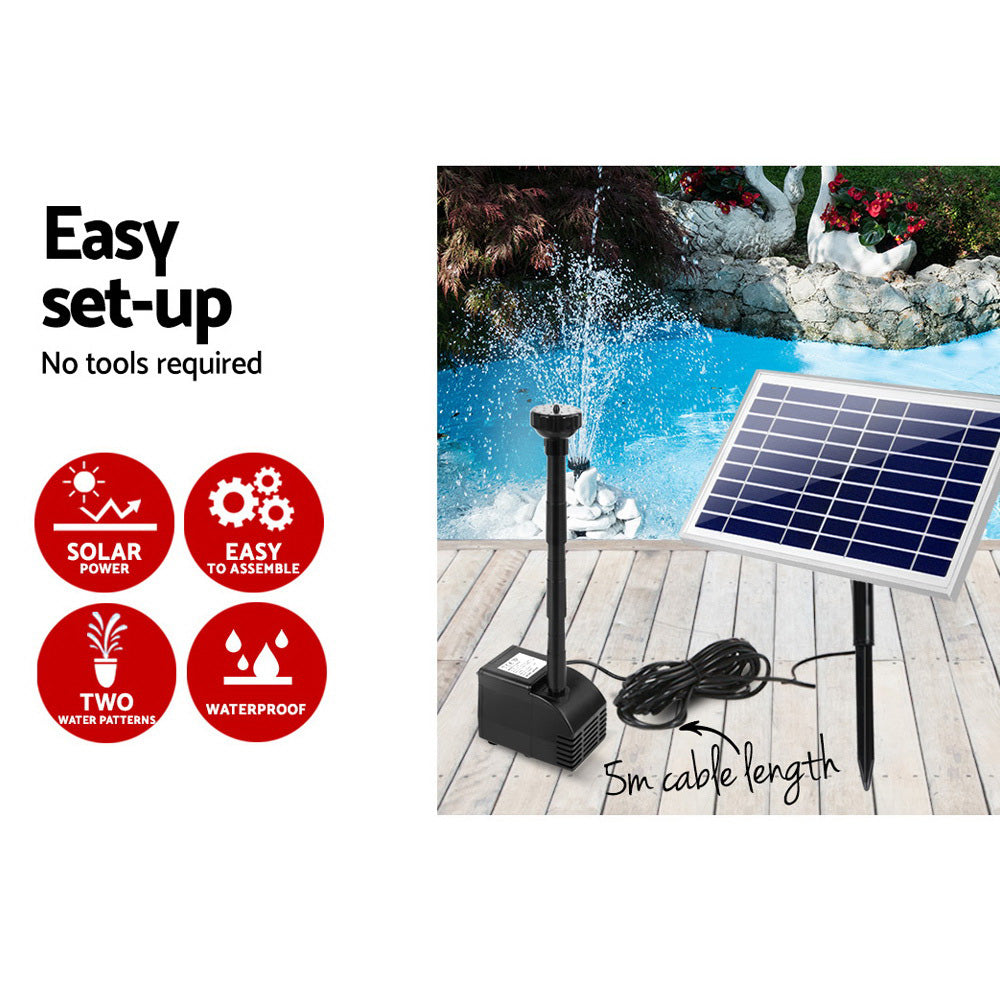 Gardeon Solar Water Fountain Kit Submersible 6.6FT Pump