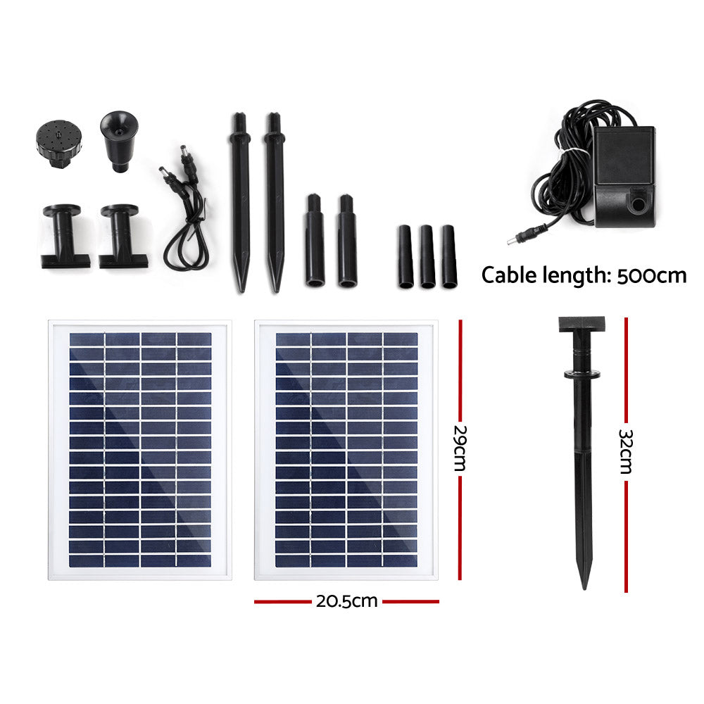 Gardeon Submersible Solar Pond Pump Fountain Kit 7.2FT 2 Panels