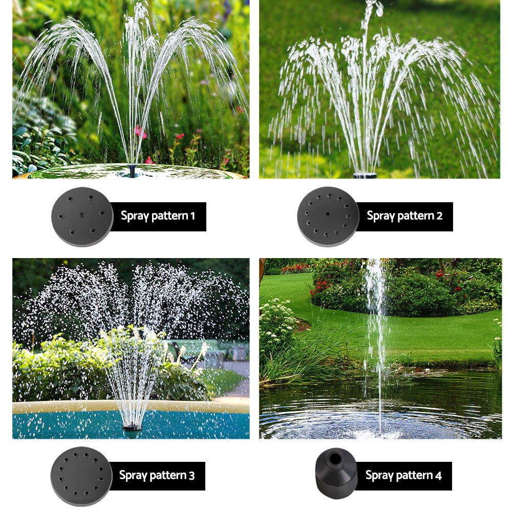 Gardeon Submersible Solar Pond Pump Fountain Kit LED Battery 4FT