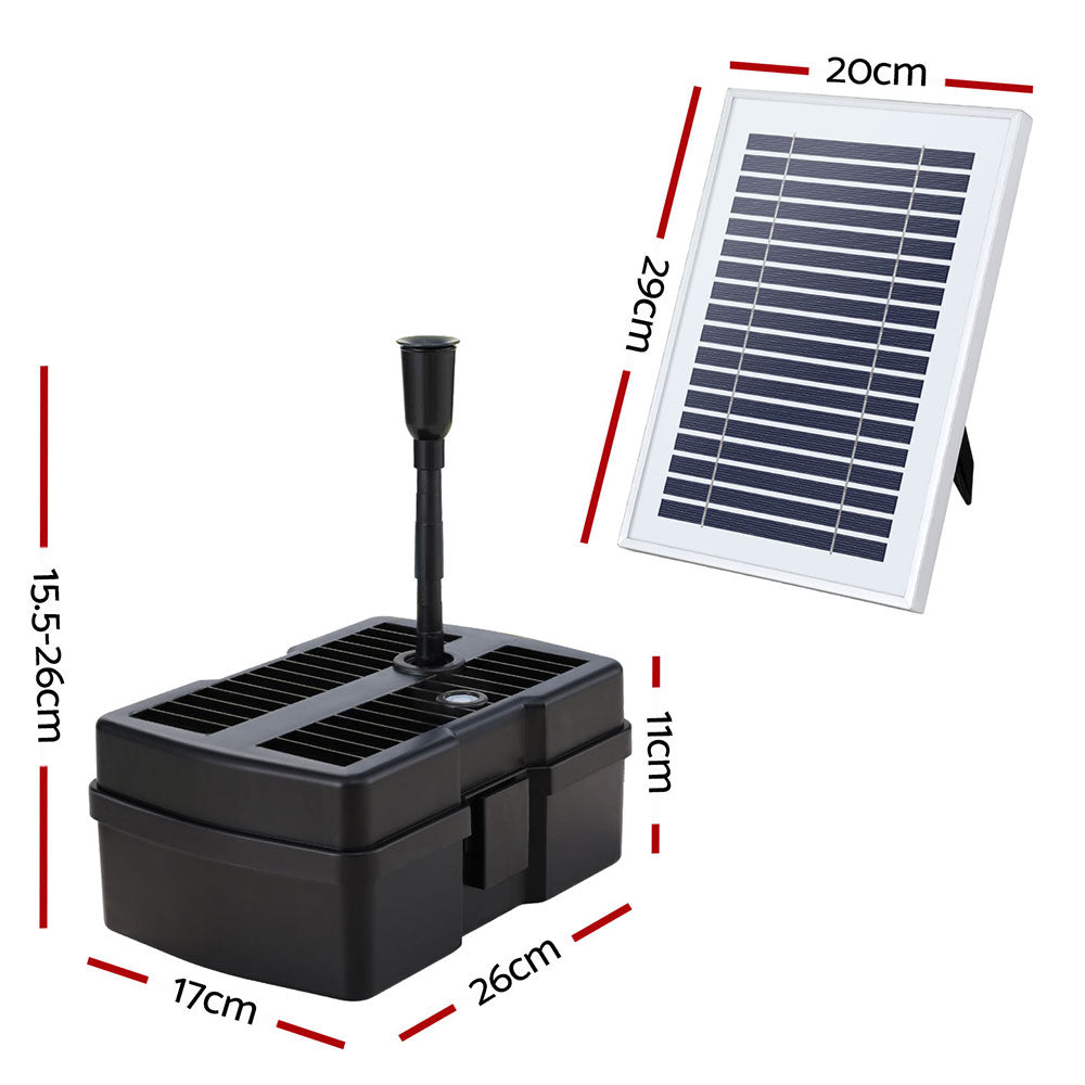 Solar Fountain Pump, Submersible Filter, DC Brushless, IP68 Waterproof