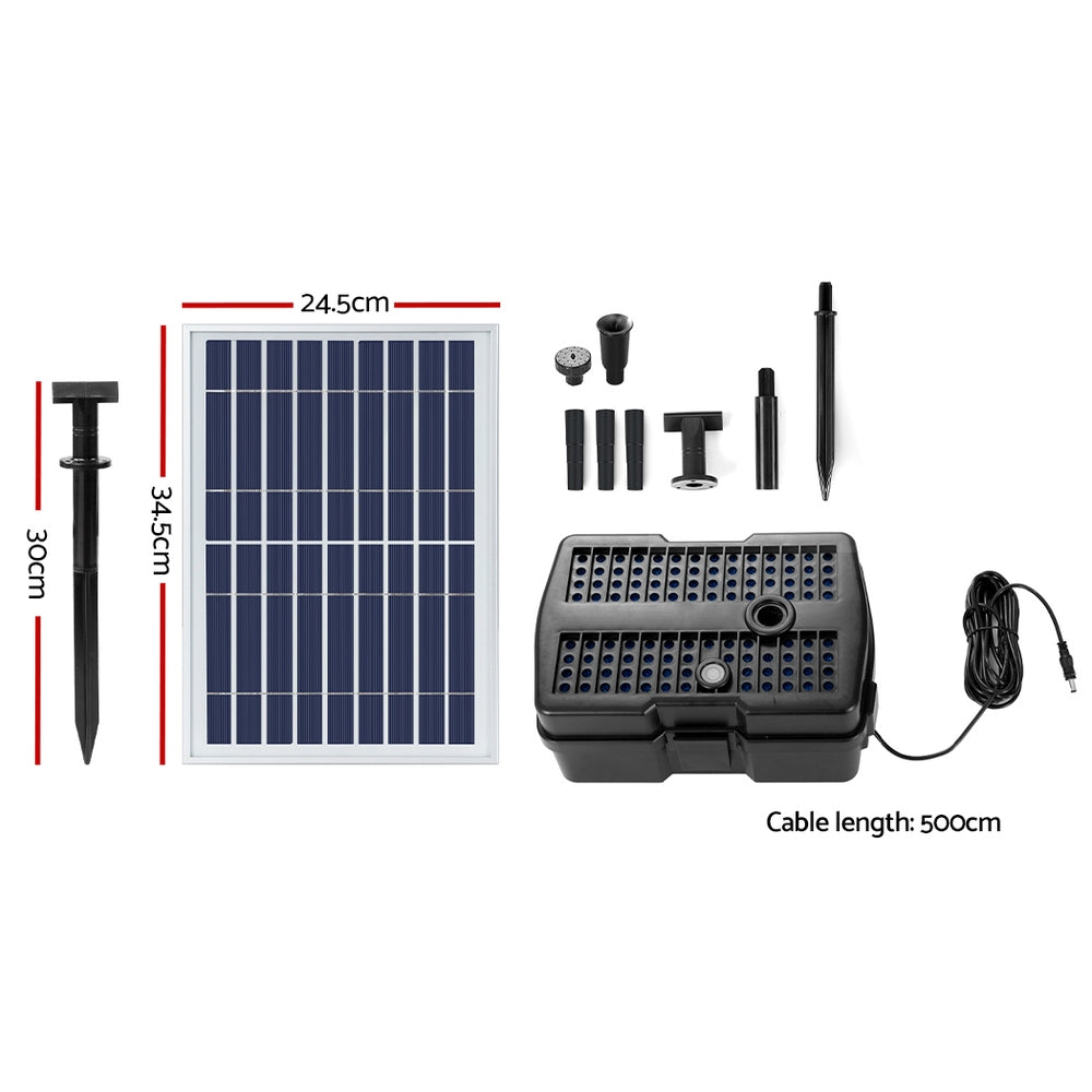 Gardeon 6.6FT Solar Pond Pump Fountain Submersible Filter Outdoor