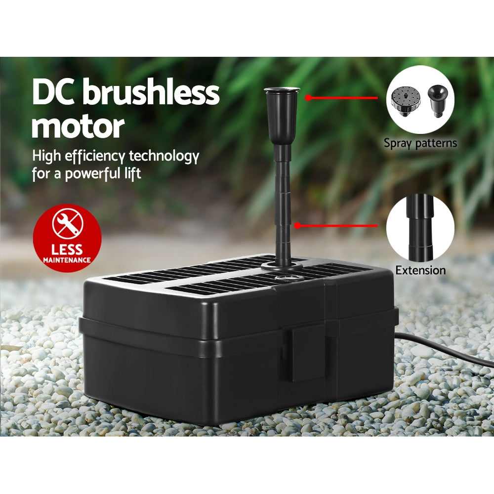 Gardeon 6.6FT Solar Pond Pump Fountain Submersible Filter Outdoor