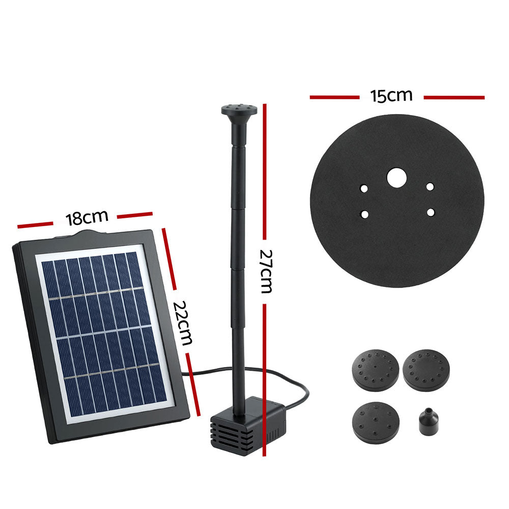 Solar Powered Submersible Pond Pump 190L/H 4 Nozzles - Gardeon