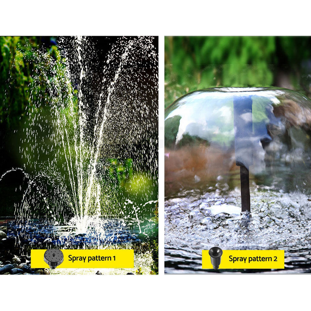 Gardeon Solar Pond Pump Kit LED Lights Battery 9.8FT