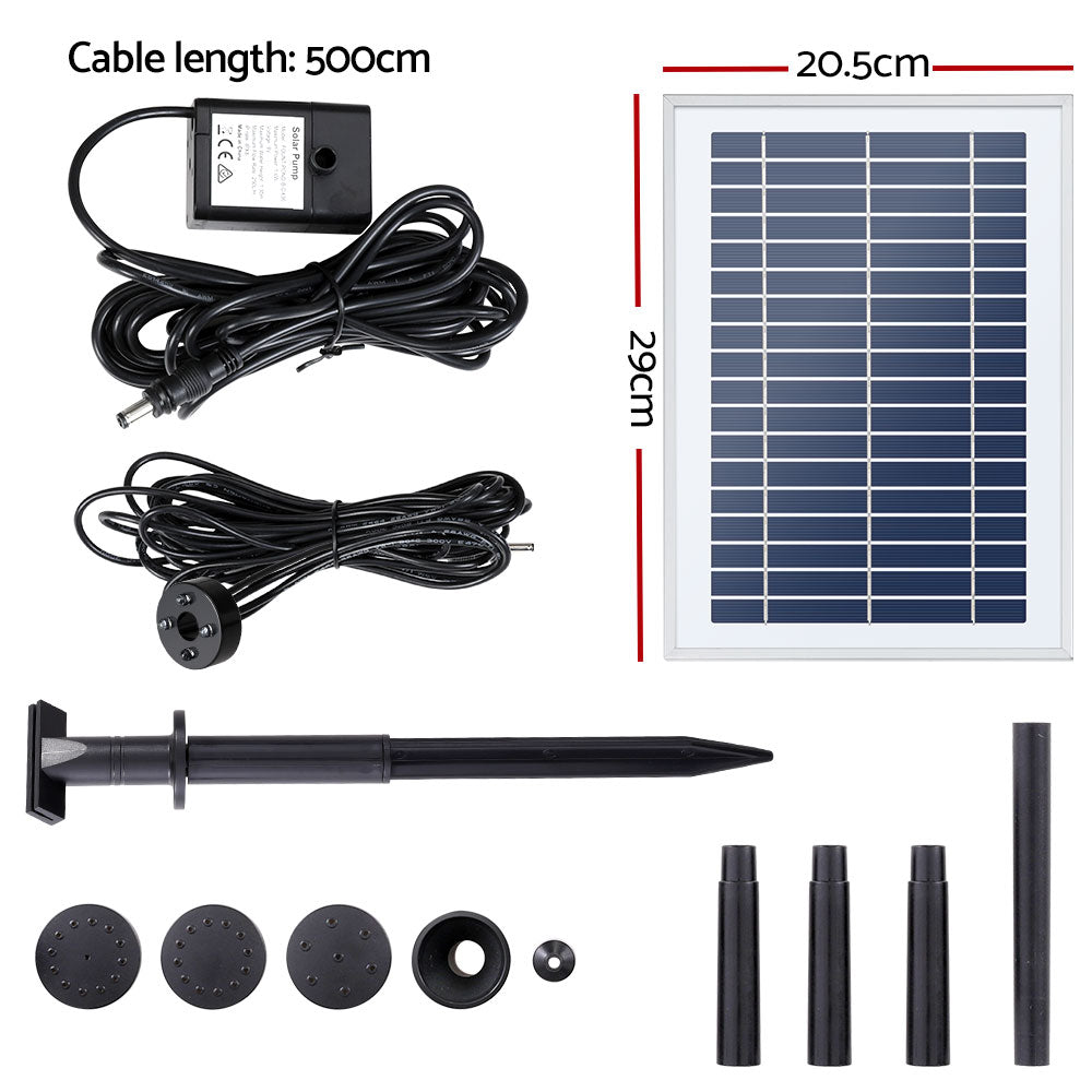 Gardeon 4.4FT Solar Pond Pump Submersible Water Fountain LED Lights
