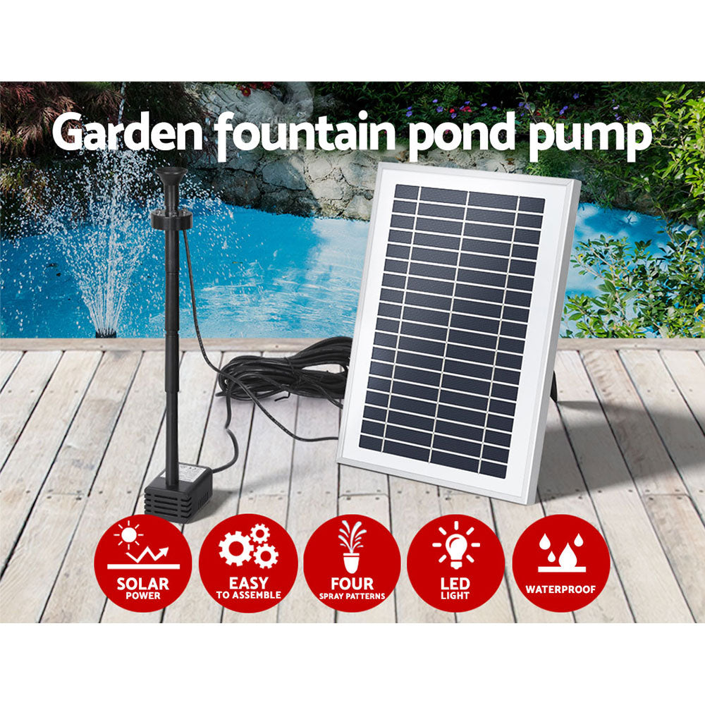 Gardeon 4.4FT Solar Pond Pump Submersible Water Fountain LED Lights