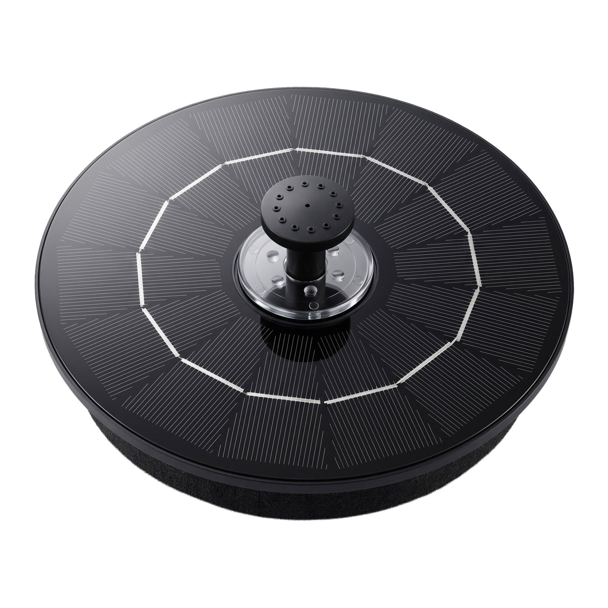 Gardeon Solar Fountain Pump Bird Bath LED Lights 165 L/h Flow 17cm Black