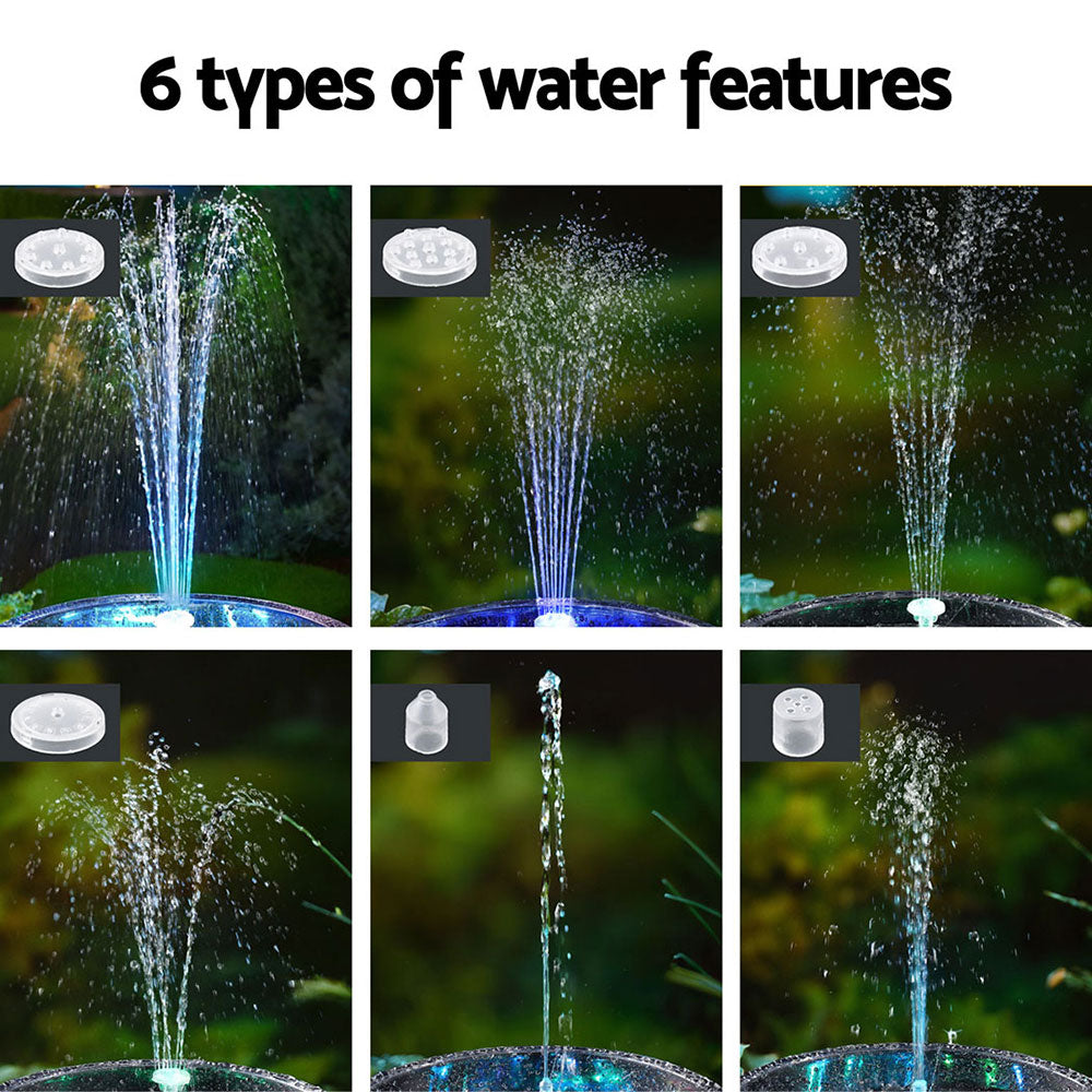 Gardeon Solar Pond Fountain Pump LED Light Multi-Coloured