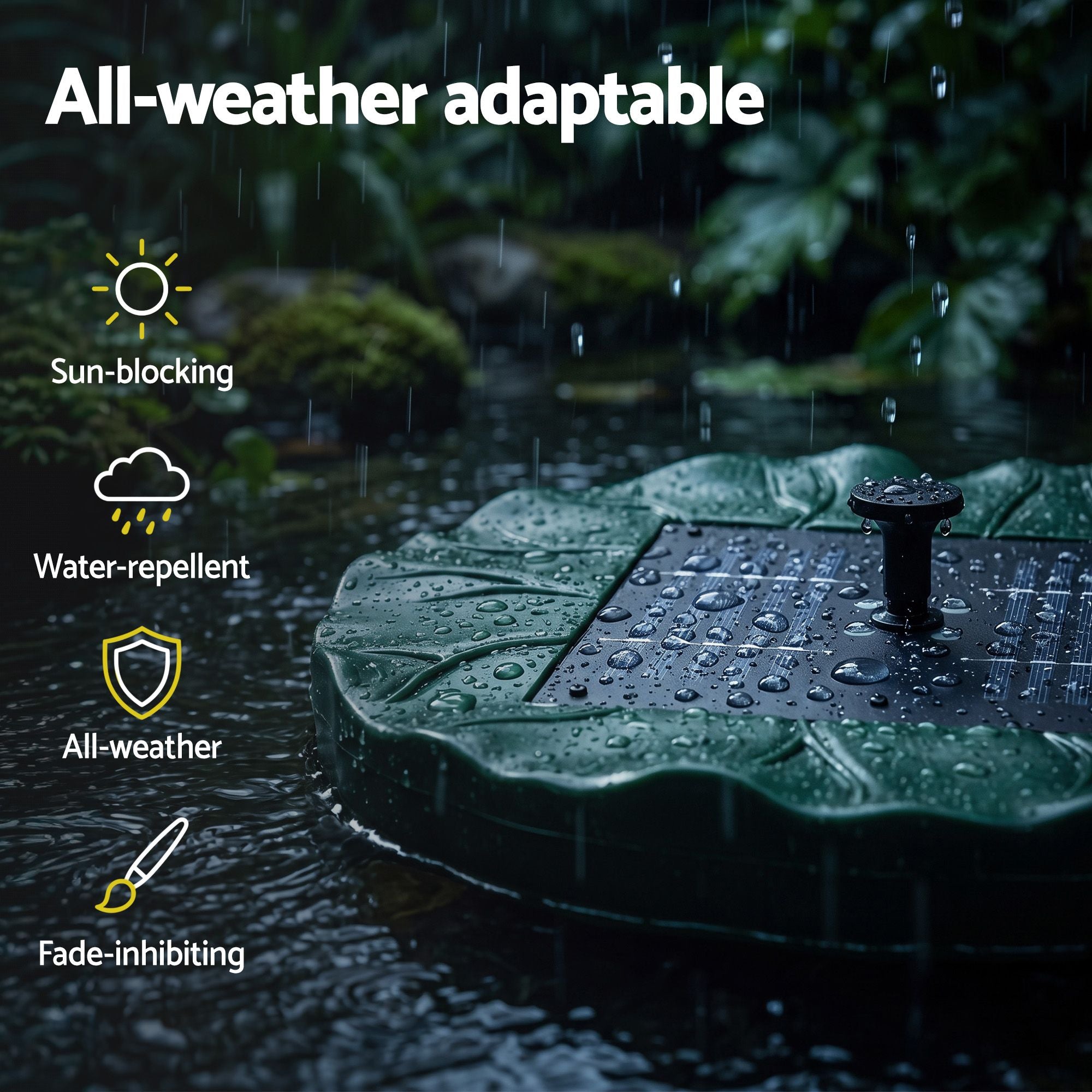 Gardeon Solar Fountain Pumps Bird Bath Floating Lotus Desig Water Feature 31cm