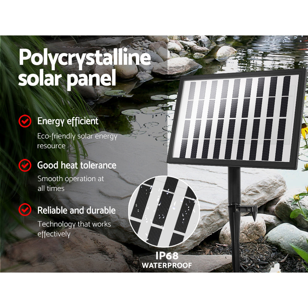 Gardeon 4FT Solar Pond Pump Battery LED Lights