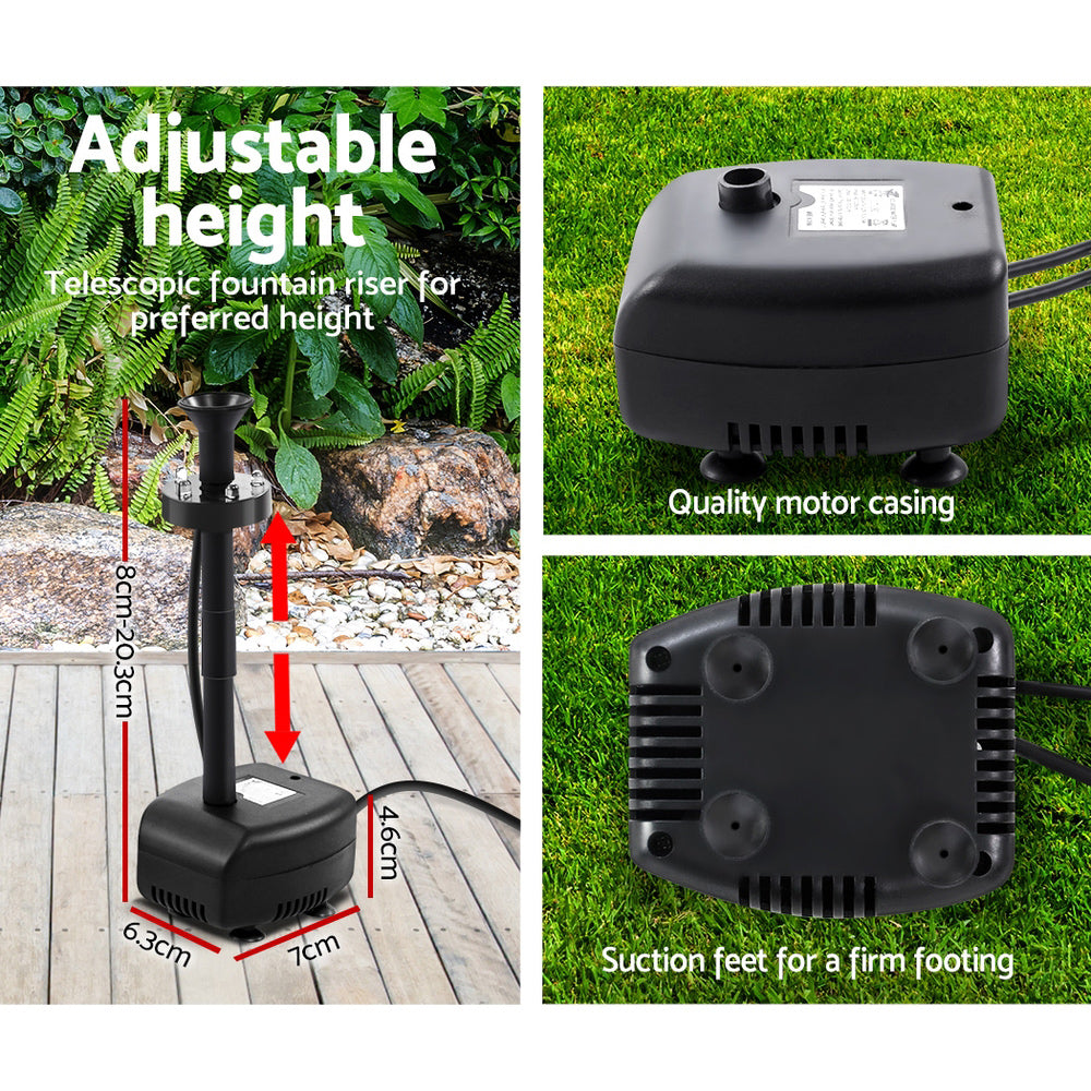 Gardeon 4FT Solar Pond Pump Battery LED Lights