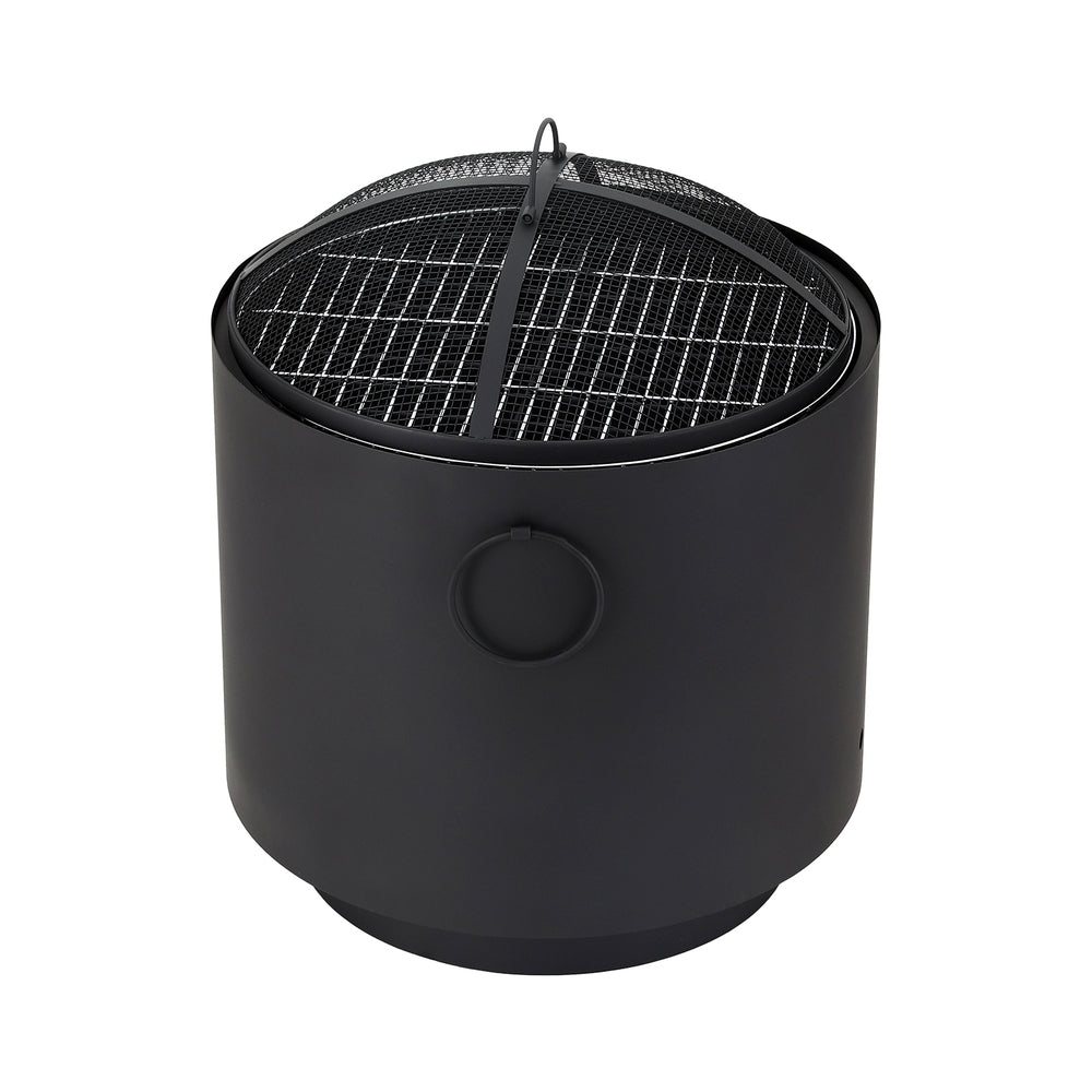 Grillz Portable Fire Pit BBQ Deep Bowl Outdoor Fireplace Black