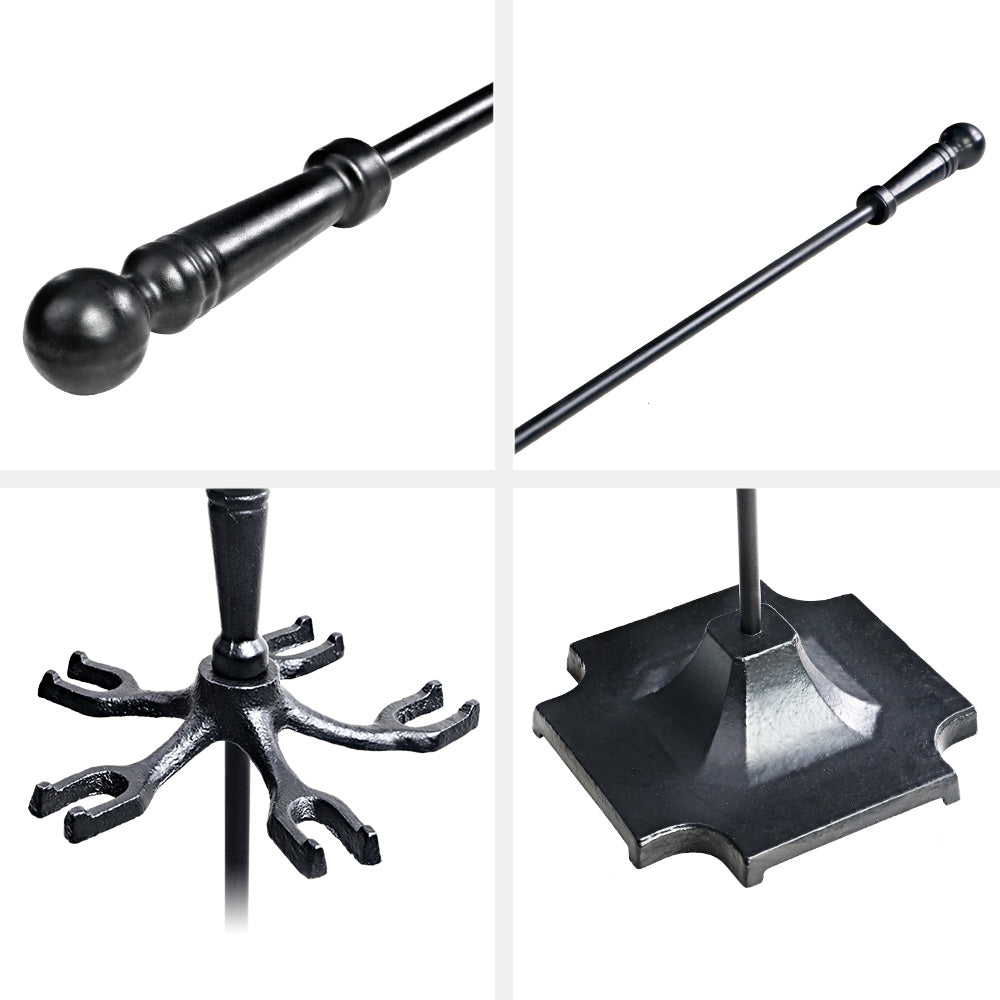 Grillz 5-Piece Cast Iron Fireplace Tool Set Black