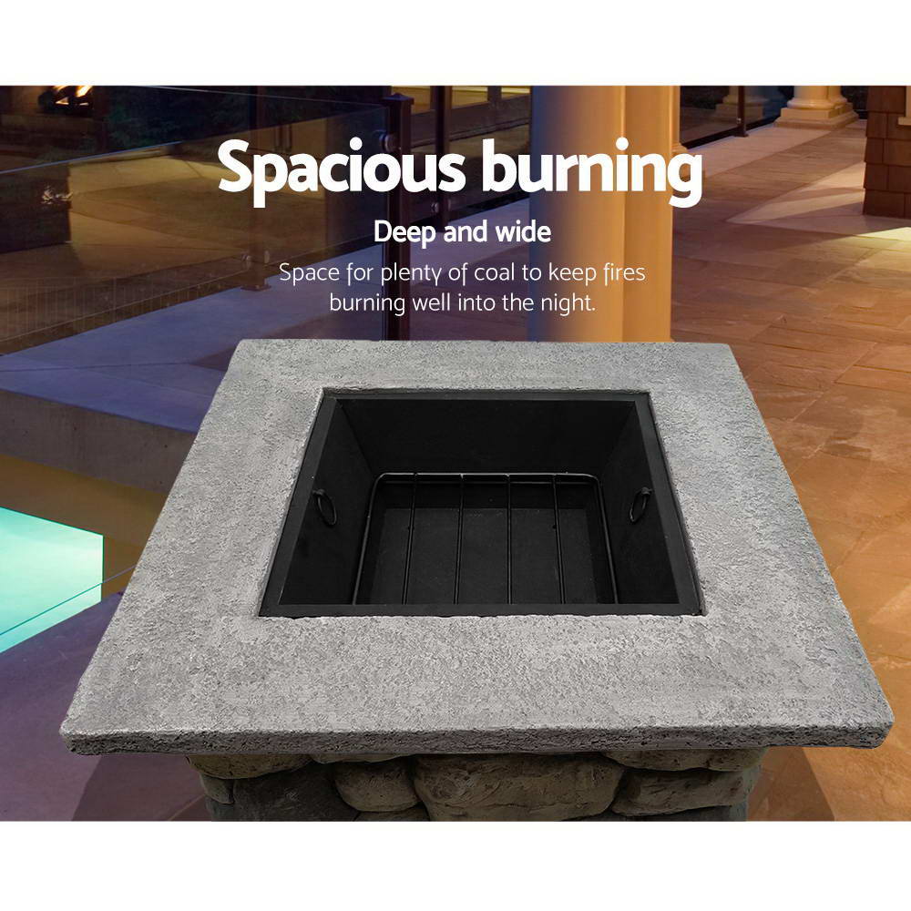 Cheswick 55cm Fire Pit Table Faux Stone