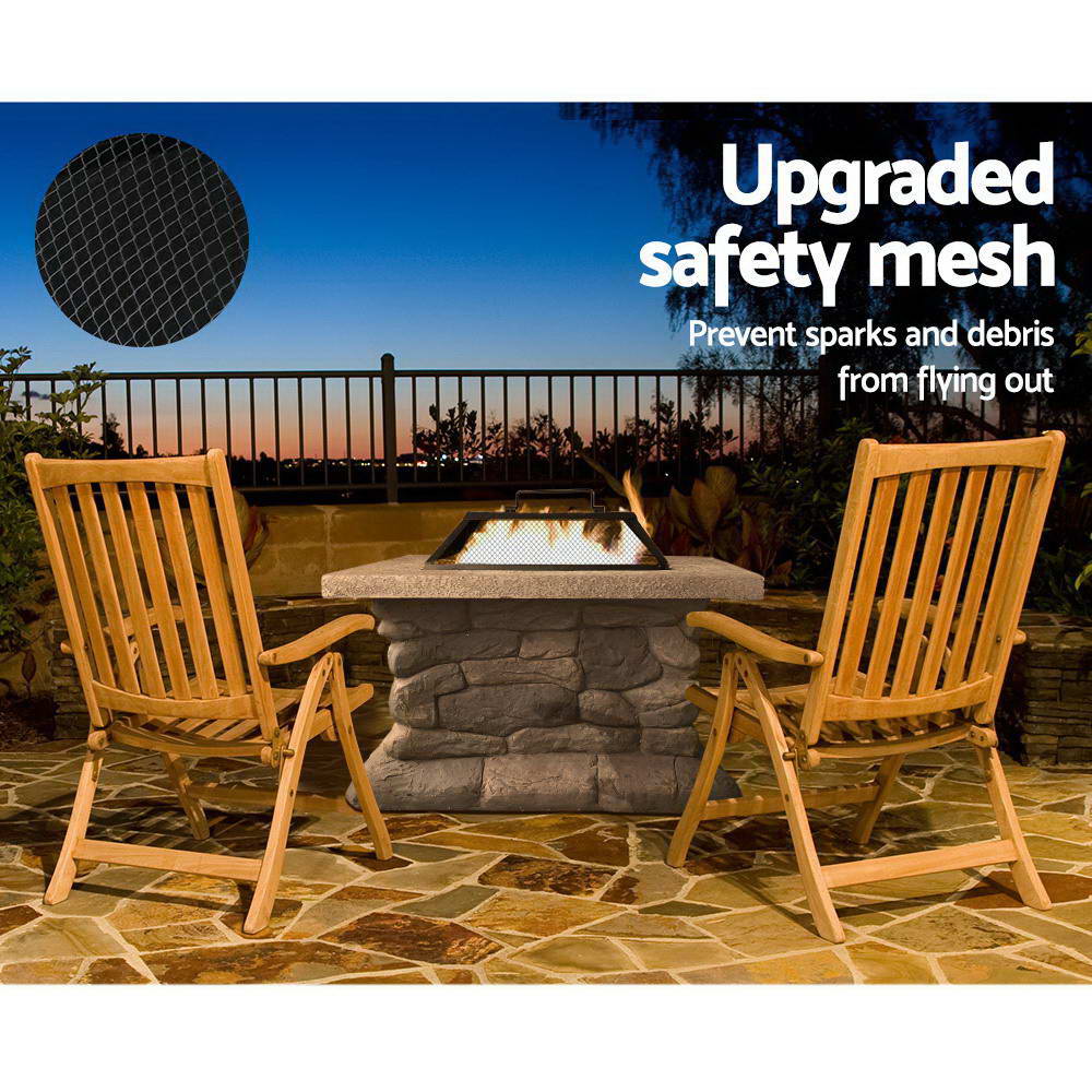 Cheswick 55cm Fire Pit Table Faux Stone