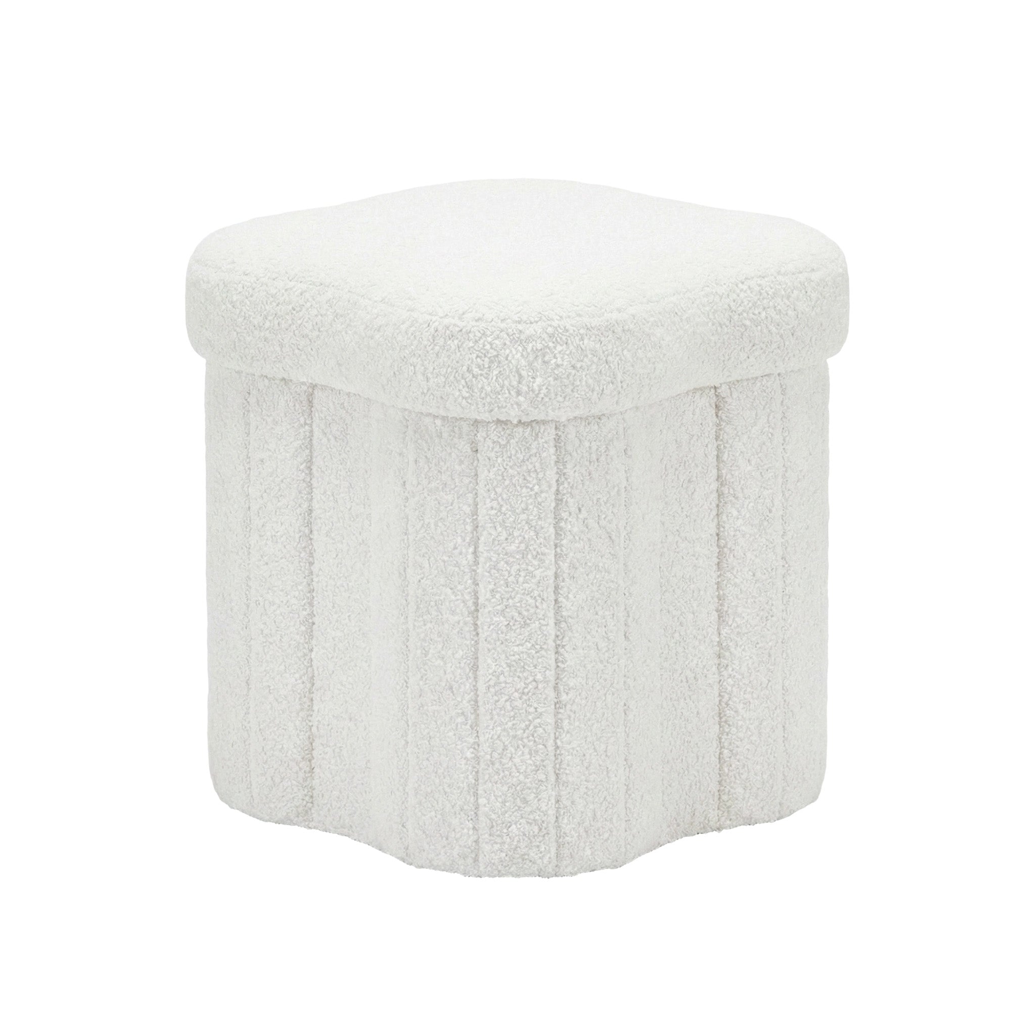 Artiss Storage Ottoman Foot Stool Foldable White