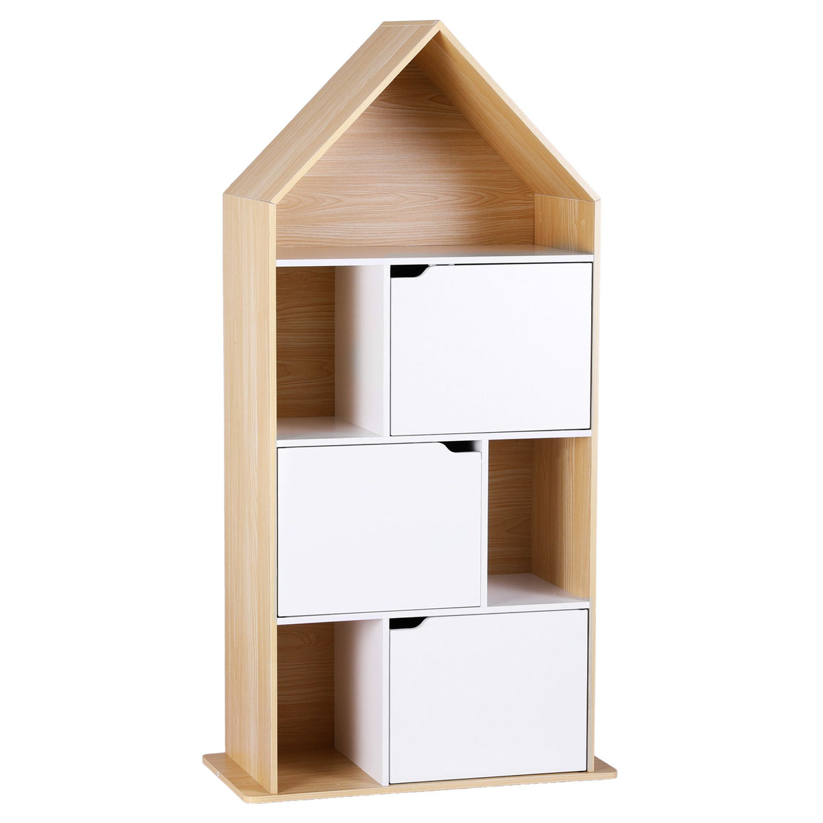 Artiss Kids House Bookshelf 4 Tier Storage Cabinet White Pine