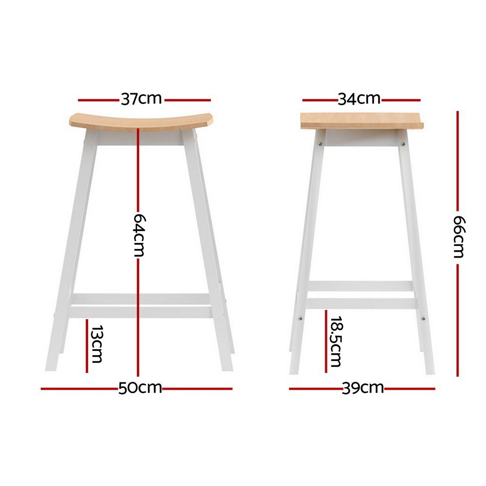 Ari 4x Bar Stools Wooden Chairs Pine & White
