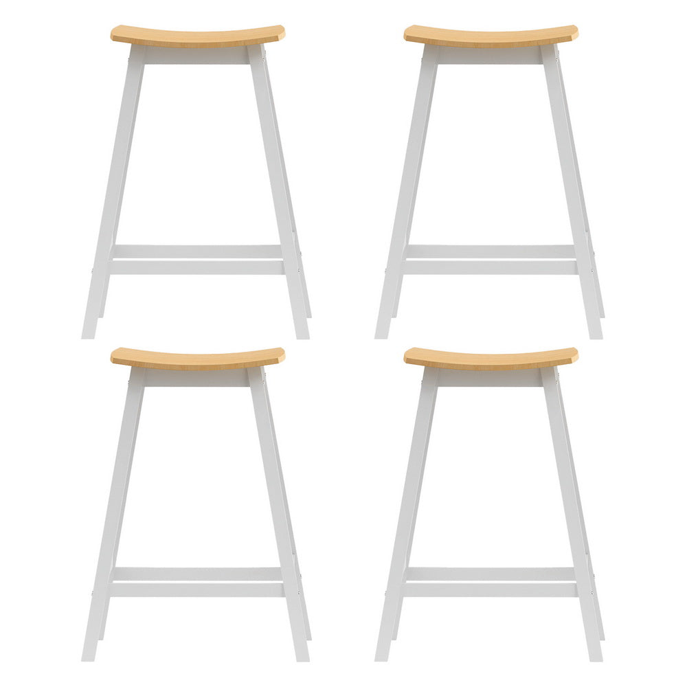 Ari 4x Bar Stools Wooden Chairs Pine & White