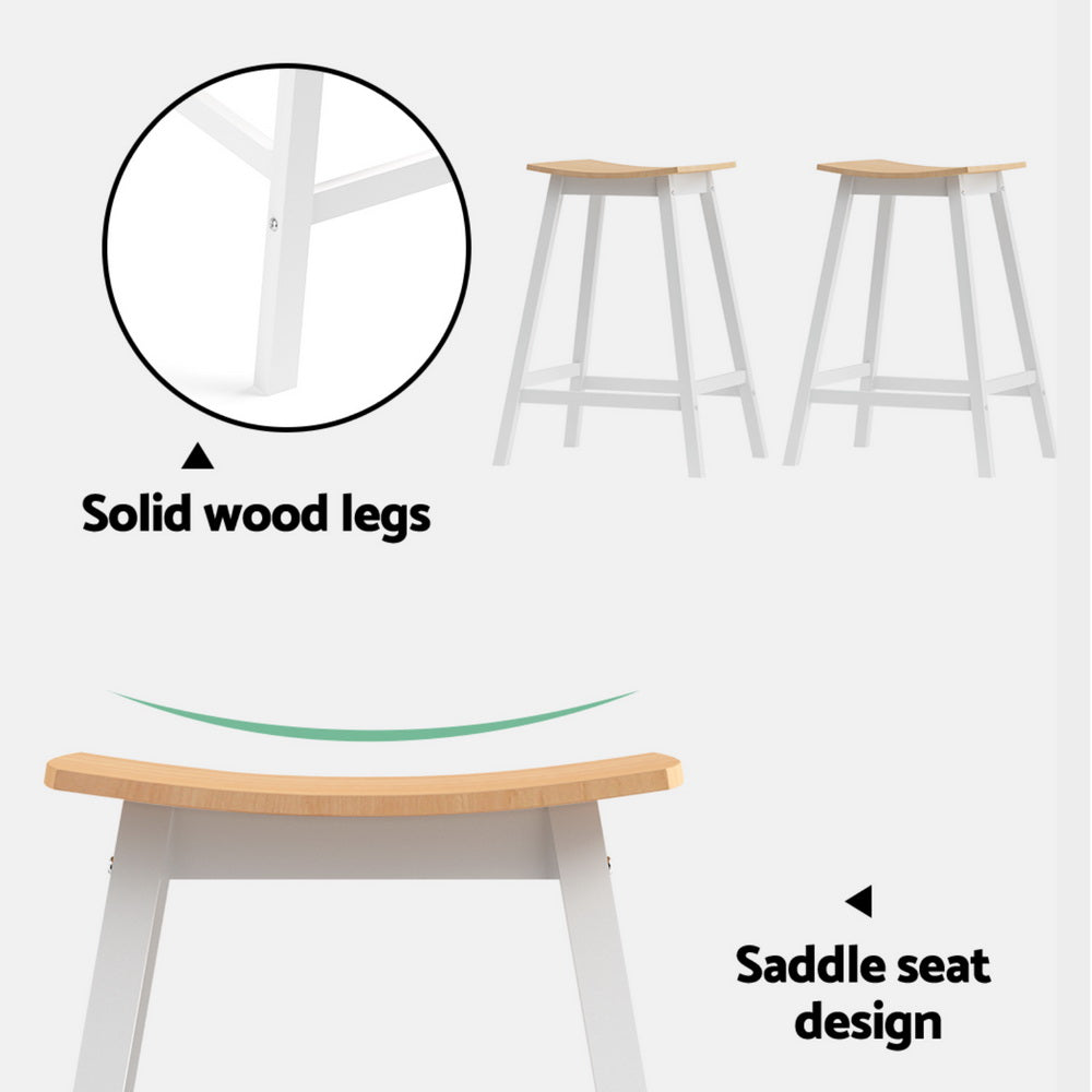 Ari 4x Bar Stools Wooden Chairs Pine & White