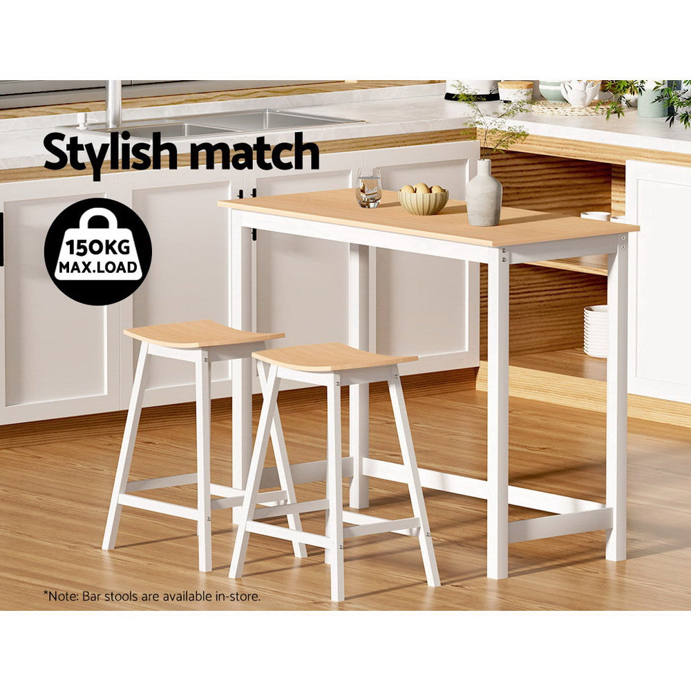 Ari 108cm Rectangular Bar Table Pine & White