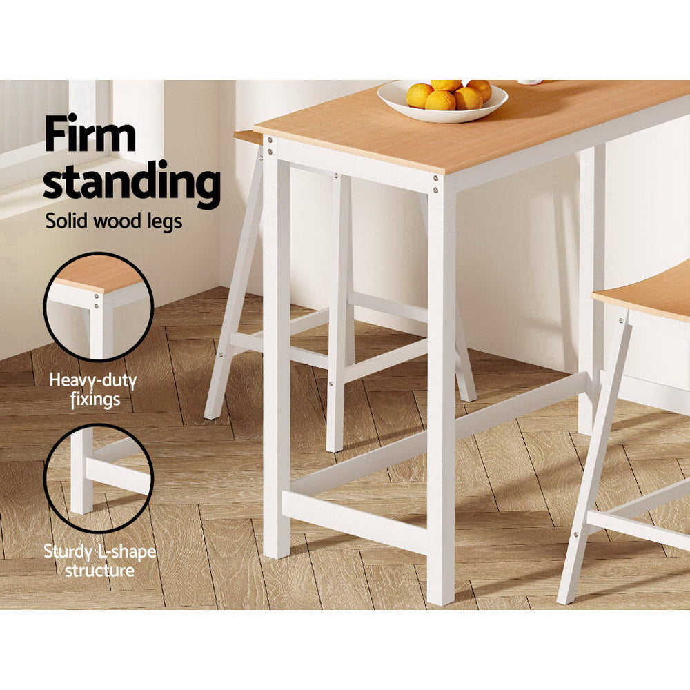 Ari 108cm Rectangular Bar Table Pine & White