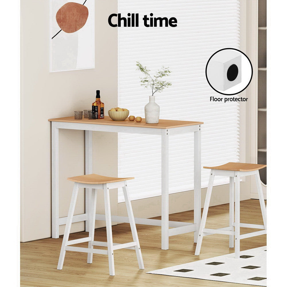 Ari 108cm Rectangular Bar Table Pine & White