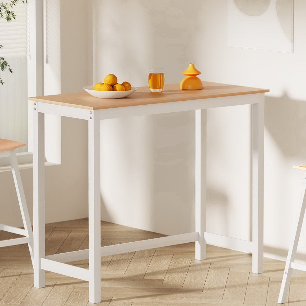 Ari 108cm Rectangular Bar Table Pine & White