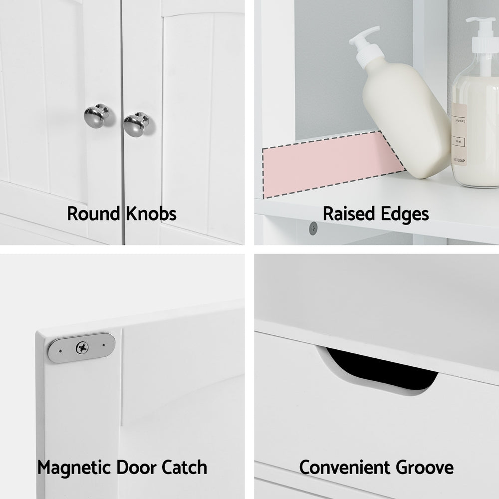 Artiss White Bathroom Storage Cabinet 2 Drawers 3 Shelves 2 Doors