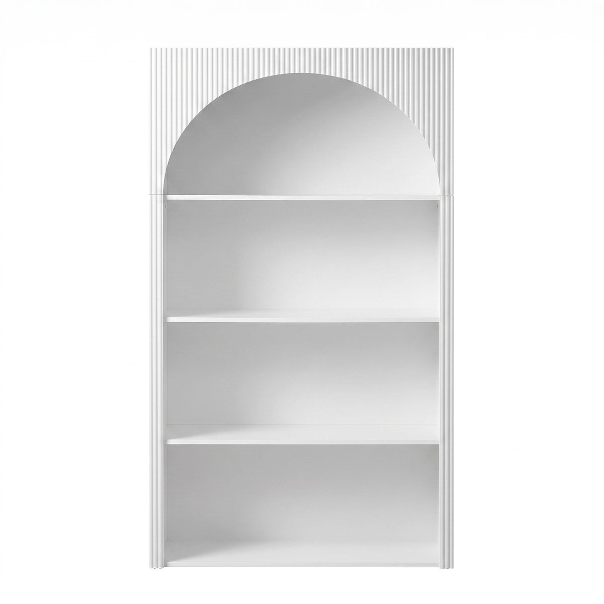 Artiss 4 Tier Bookshelf Arched Fluted Storage Display Cabinet Unit White