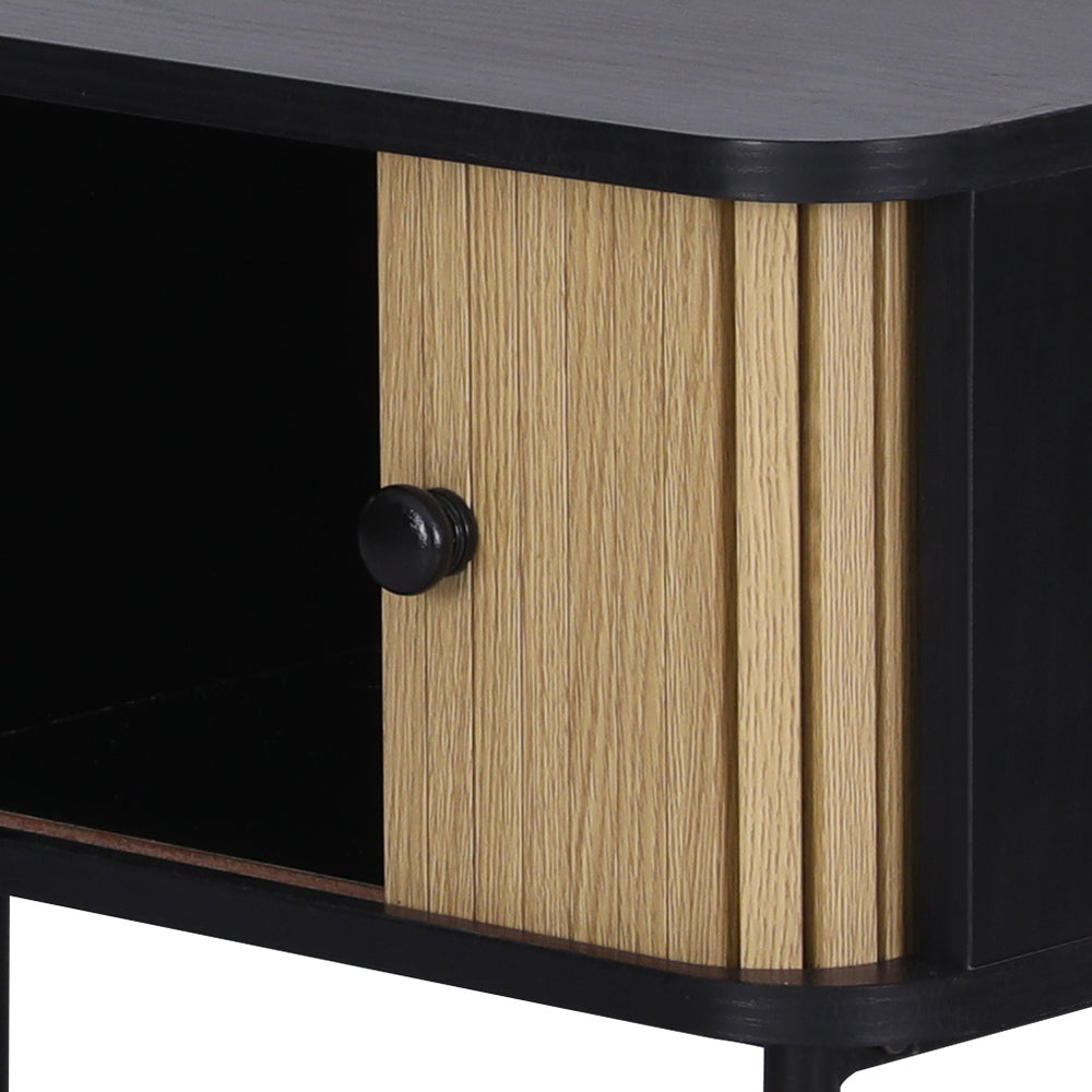 Boris Coffee Table Sliding Drawer Black Pine Two-Tone