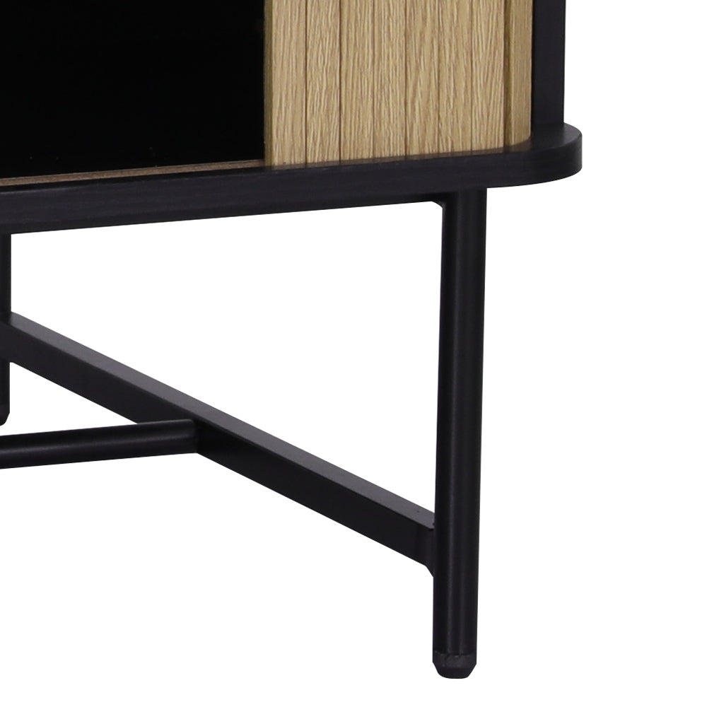 Boris Coffee Table Sliding Drawer Black Pine Two-Tone