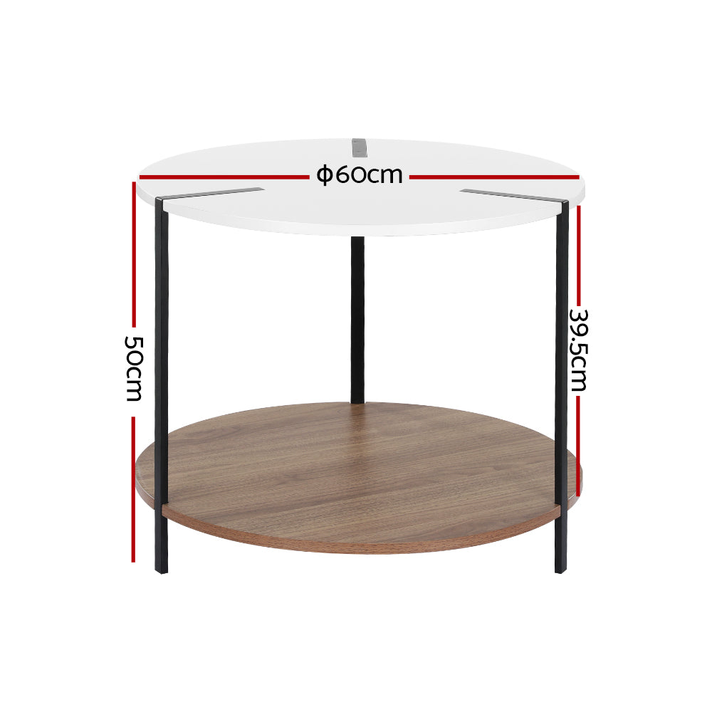 Cedric Round Coffee Table White Pine
