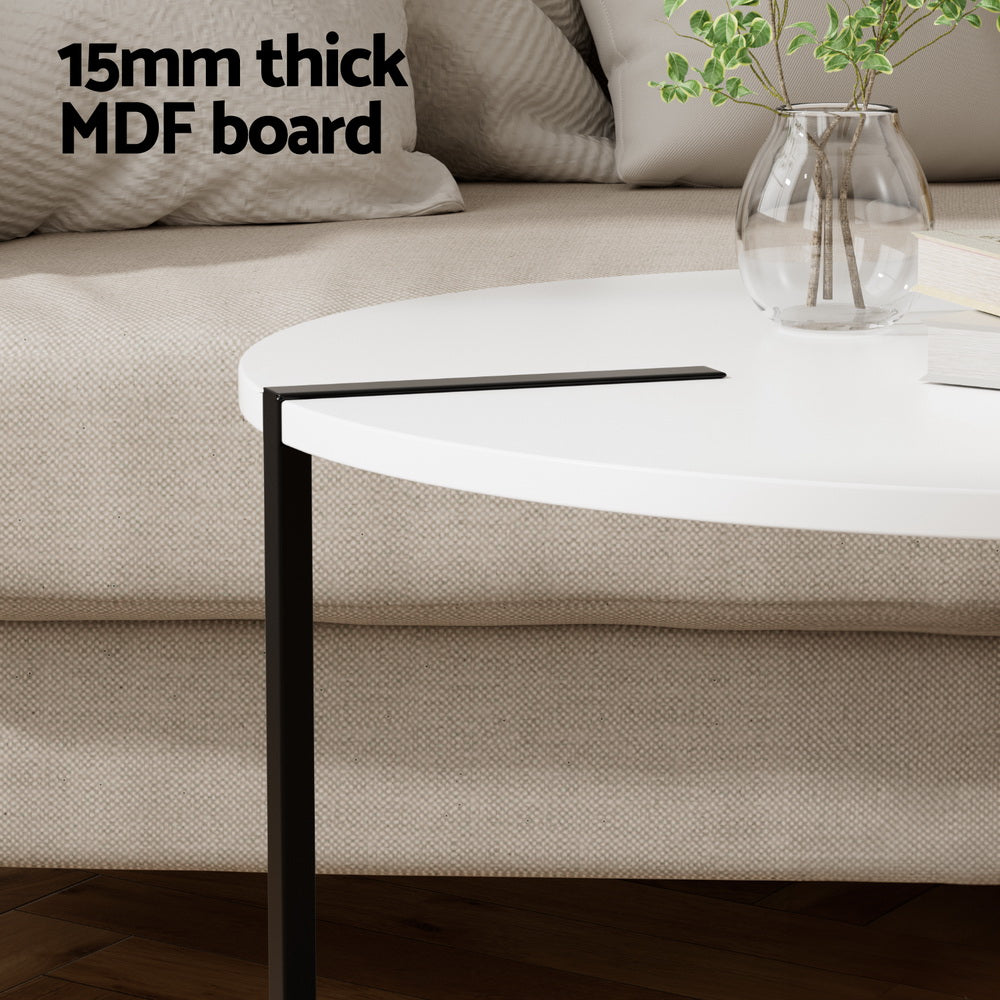 Cedric Round Coffee Table White Pine