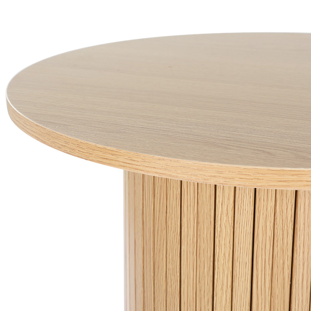 PIIA Round Coffee Table Fluted Base Pine