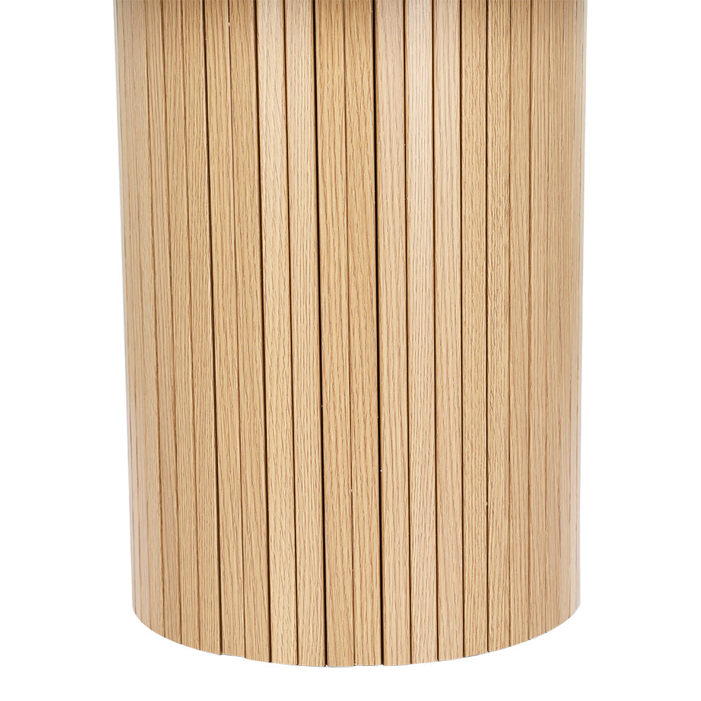 PIIA Round Coffee Table Fluted Base Pine