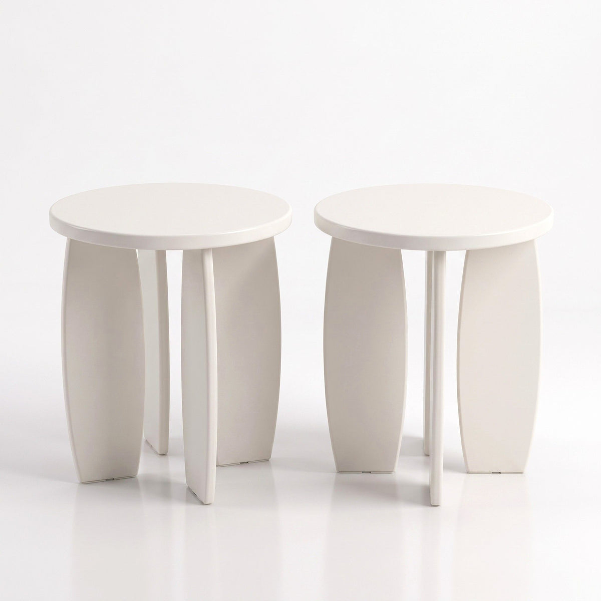 Artiss Round End Table Set of 2 Coffee Table 40x45cm Cream white
