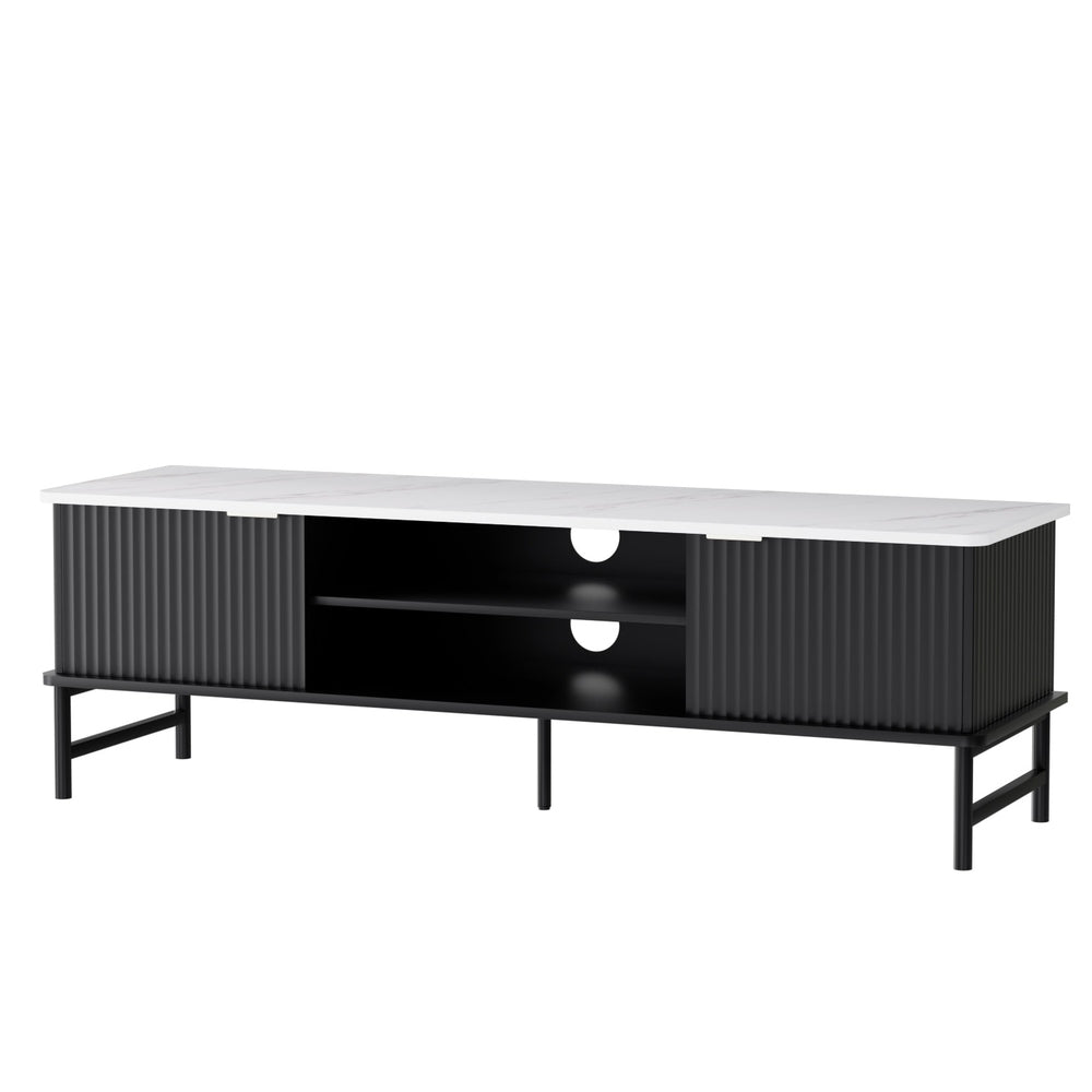 Kaisu 140cm Entertainment Unit TV Cabinet White/Black