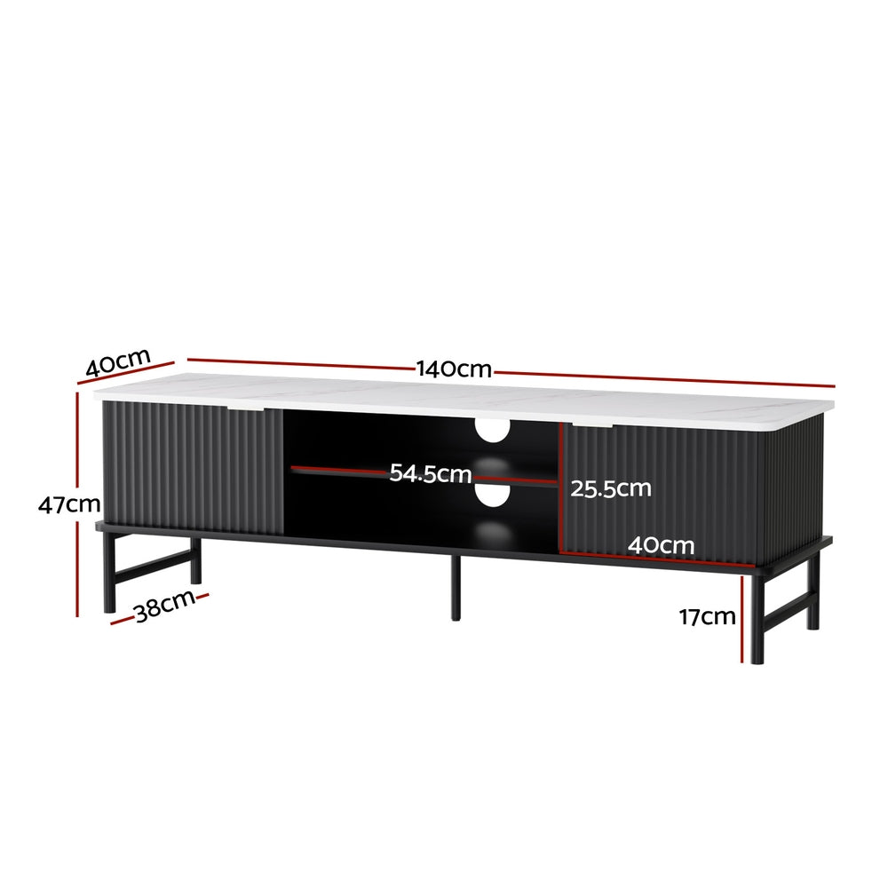Kaisu 140cm Entertainment Unit TV Cabinet White/Black