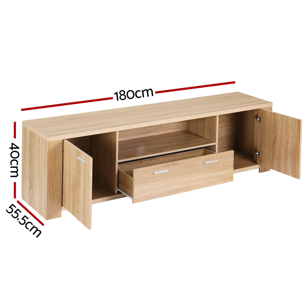 Artiss 180cm TV Entertainment Unit with Storage Drawer Pine