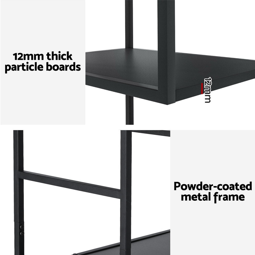Rhys 5-Tier Bookshelf Black
