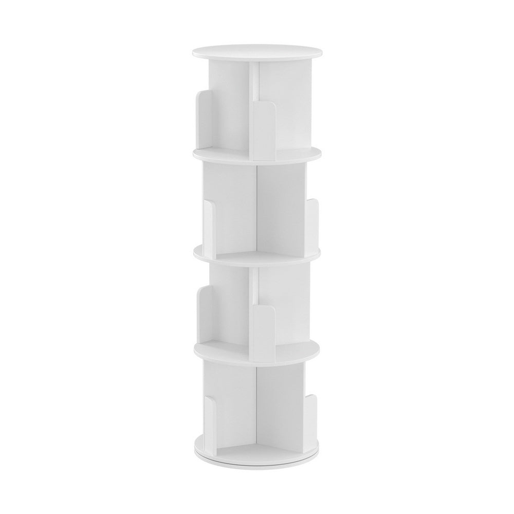 EDIE 4-Tier Bookshelf Rotating White