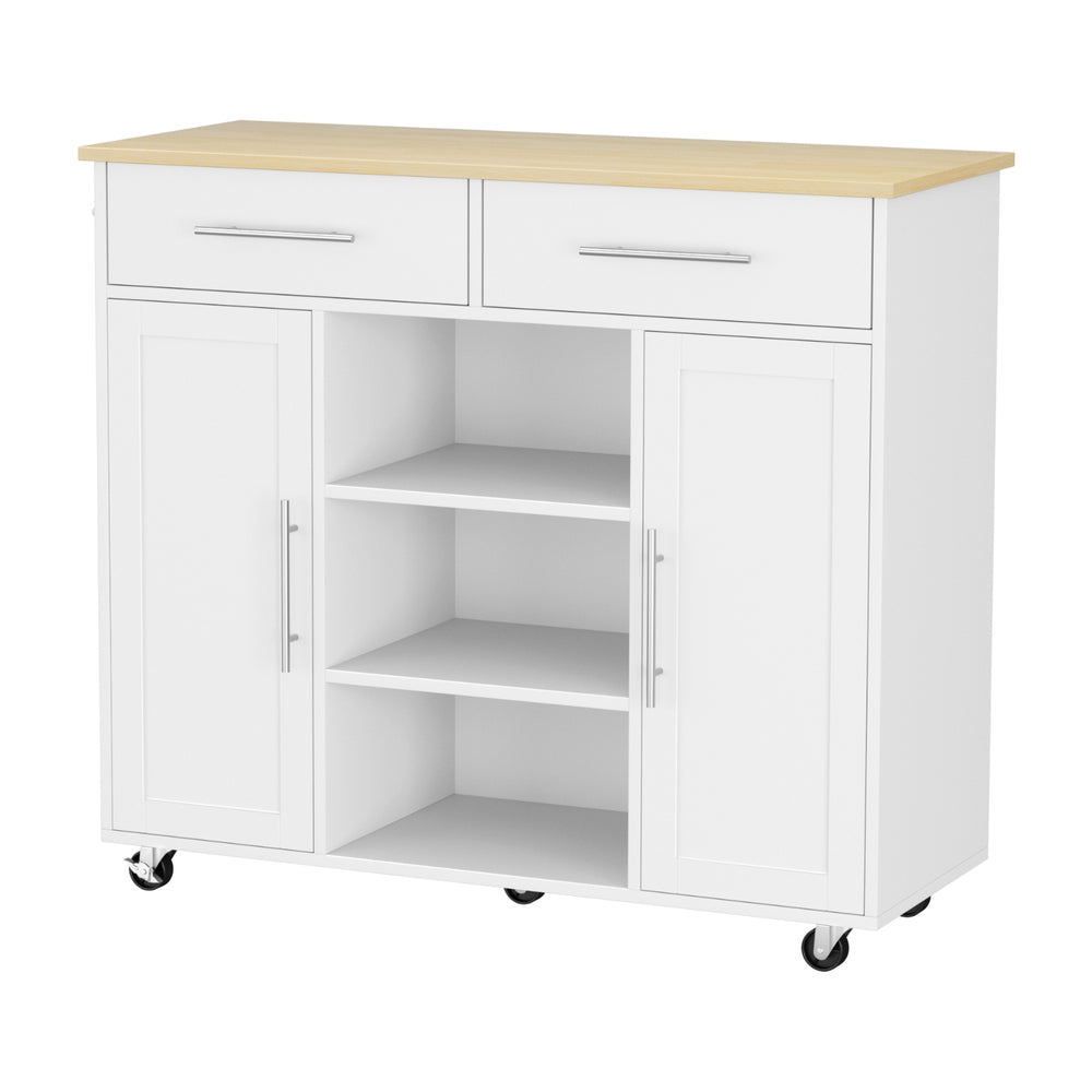 Artiss 100cm Kitchen Island Trolley Cart White