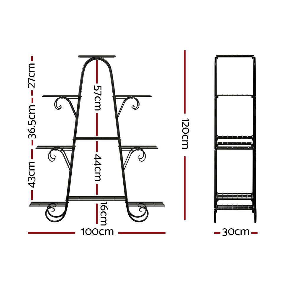 Verity 9-Tier Metal Plant Stand Black