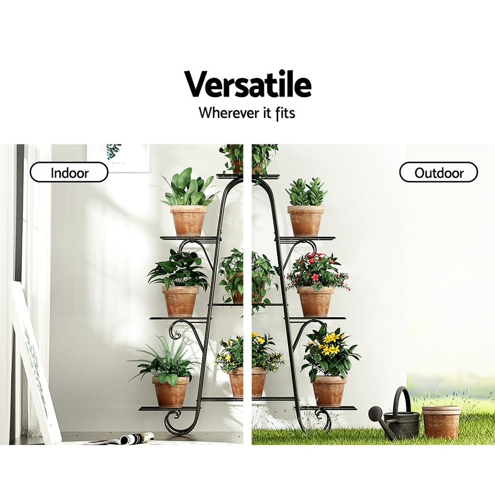 Verity 9-Tier Metal Plant Stand Black