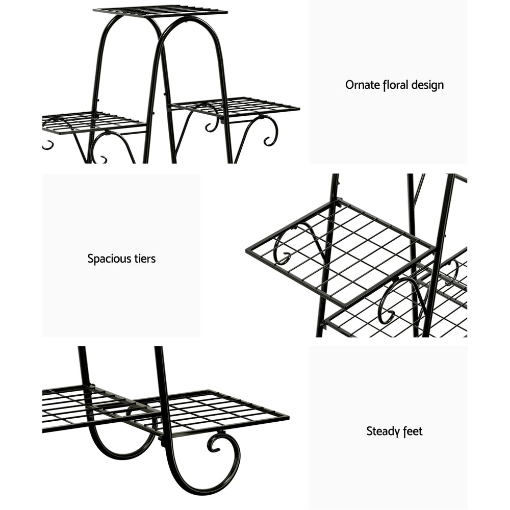 Verity 9-Tier Metal Plant Stand Black