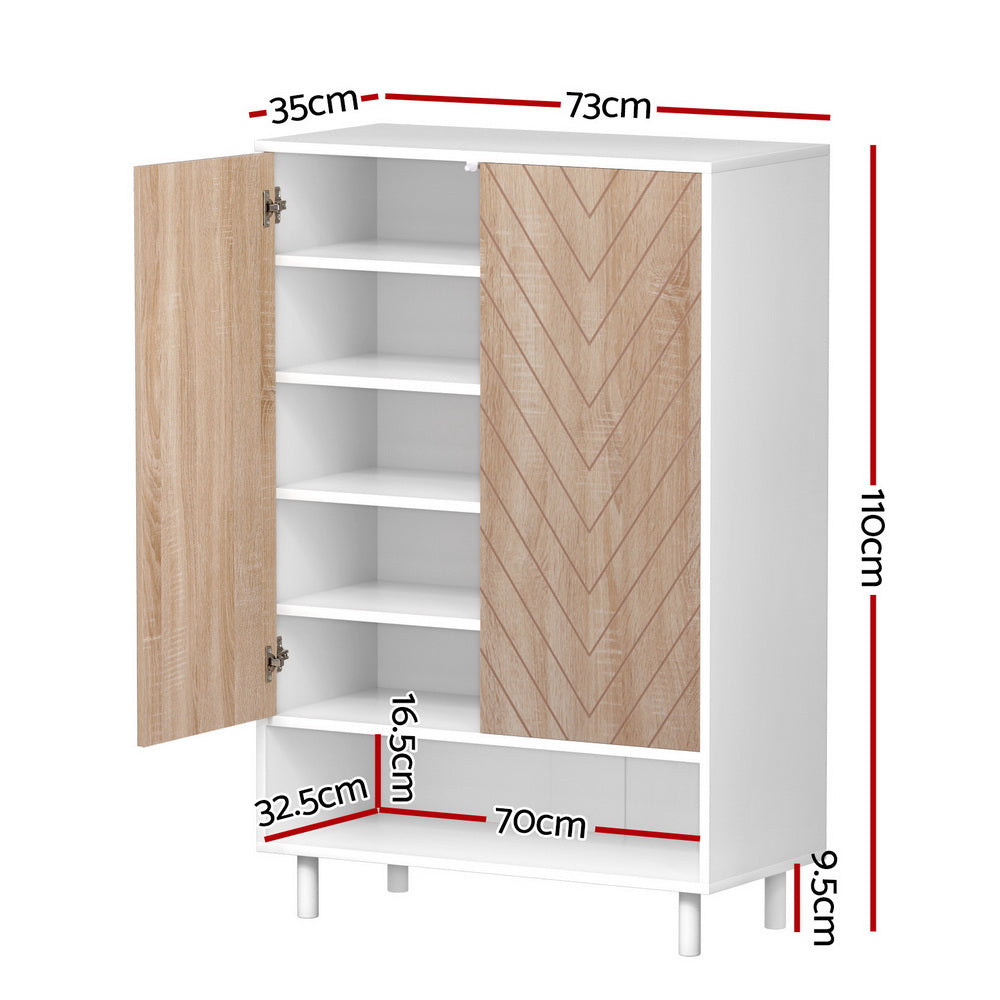 Artiss 6-Tier Shoe Rack Cabinet 24 Pairs White