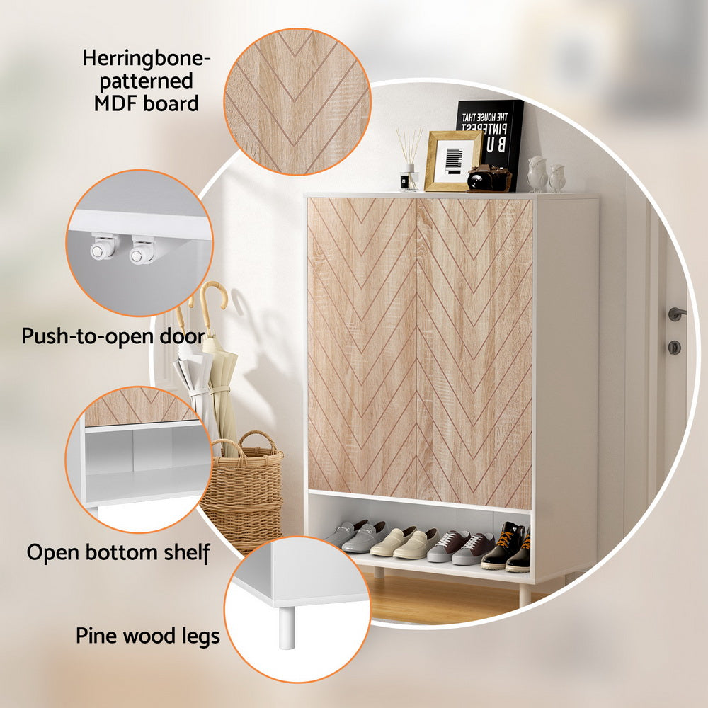 Artiss 6-Tier Shoe Rack Cabinet 24 Pairs White