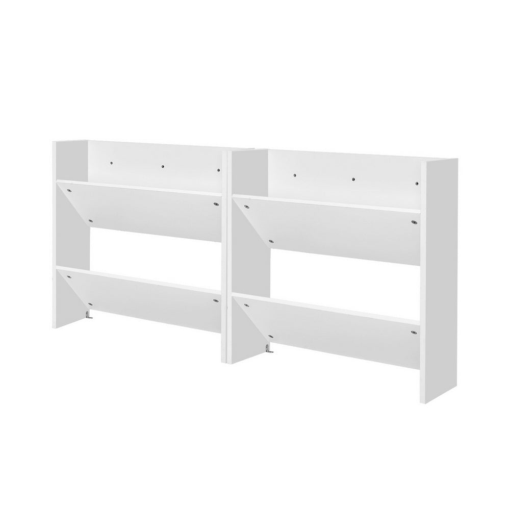 Artiss 2-Tier Shoe Rack Wall Mounted White (Set of 2)